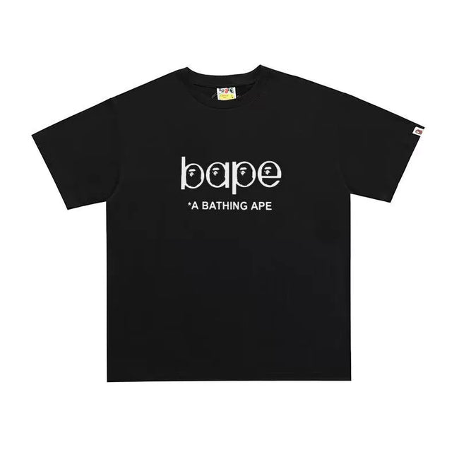 BAPE Style Lettering Logo Short-Sleeve Tee - Black Hover Image