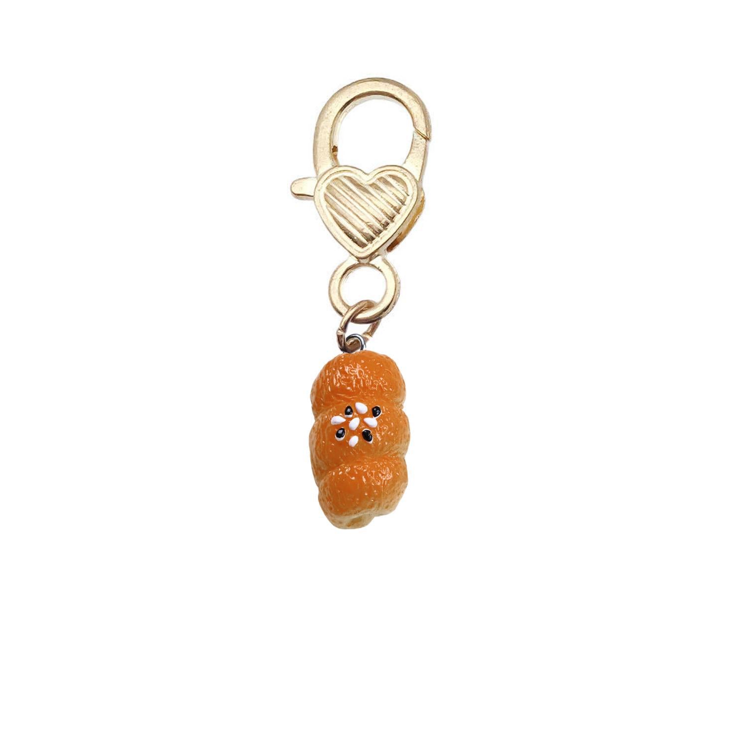 Shein Resin Simulation Creative Bear Bread Donut Baking Cake Love Metal Series Gift Pendant