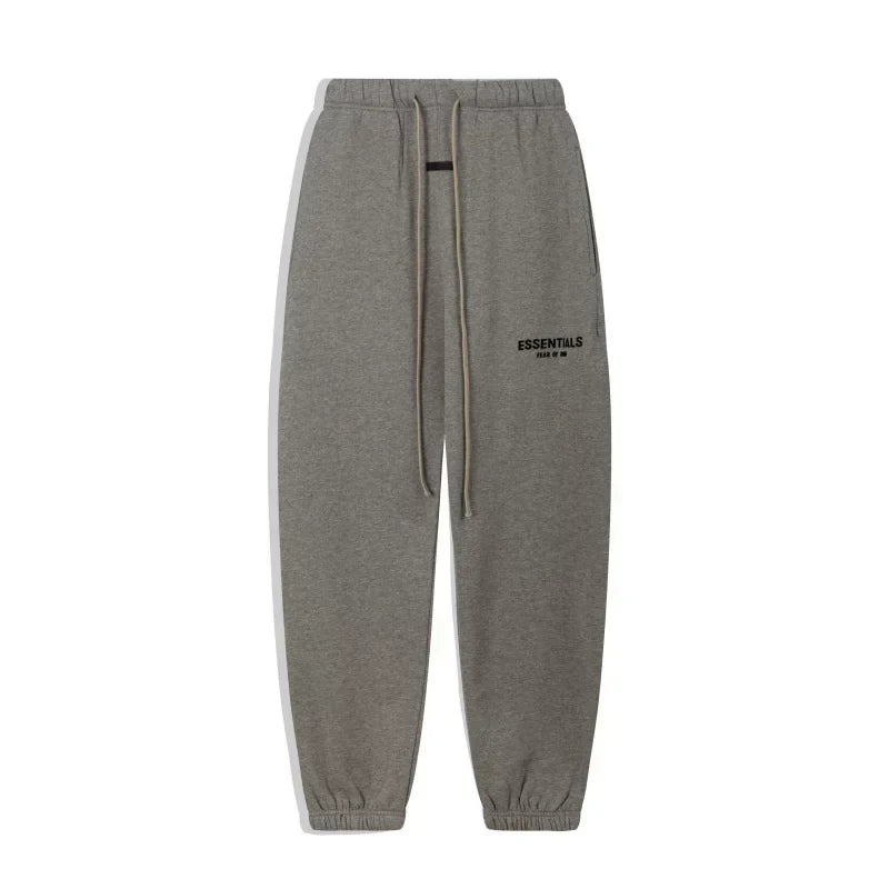 FOG ESSENTIALS Fashion High Street Letter Plush Autumn/Winter Casual Plush Hooded Sweatshirt Pants Set for Men (8)