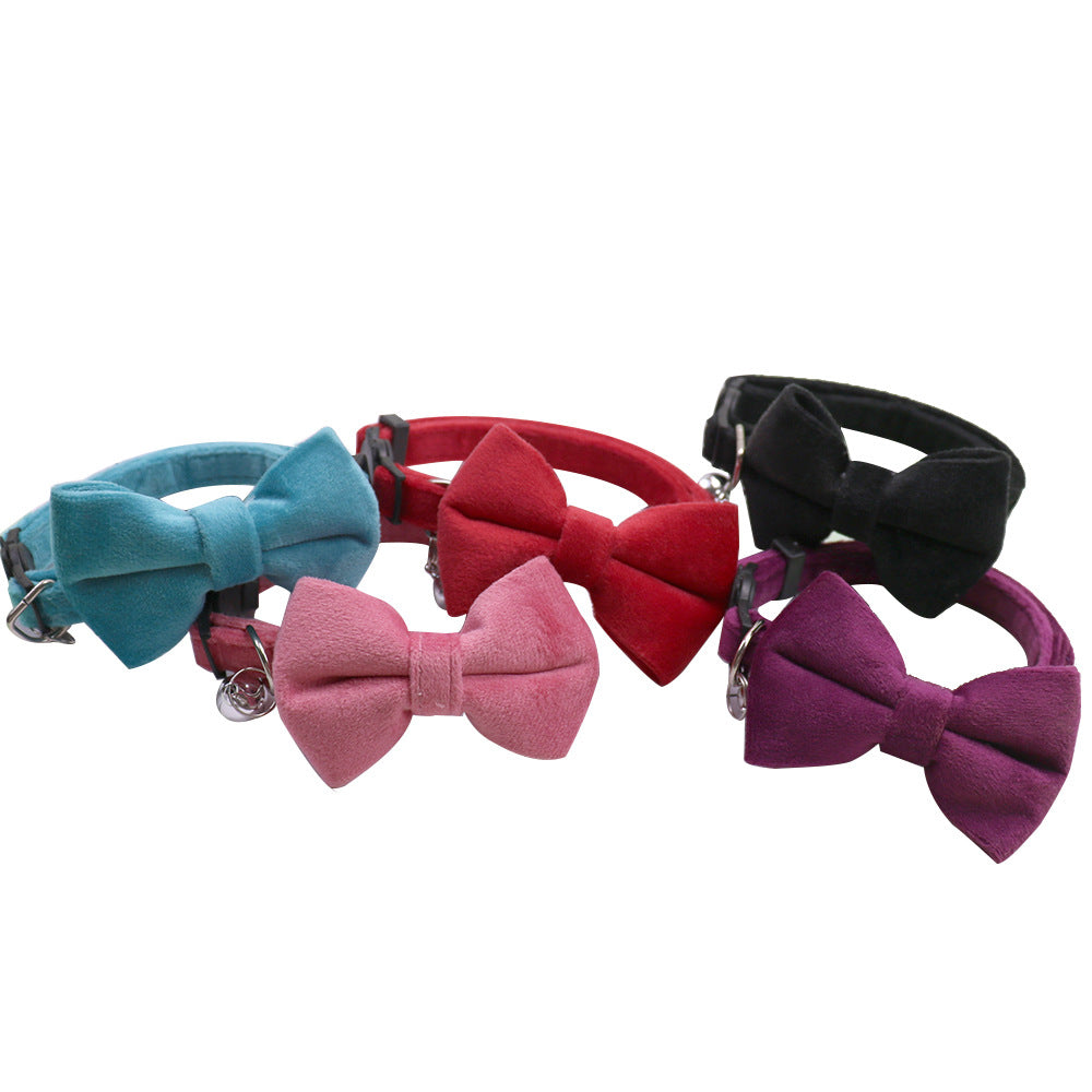 New Pet Bow Collar Velvet