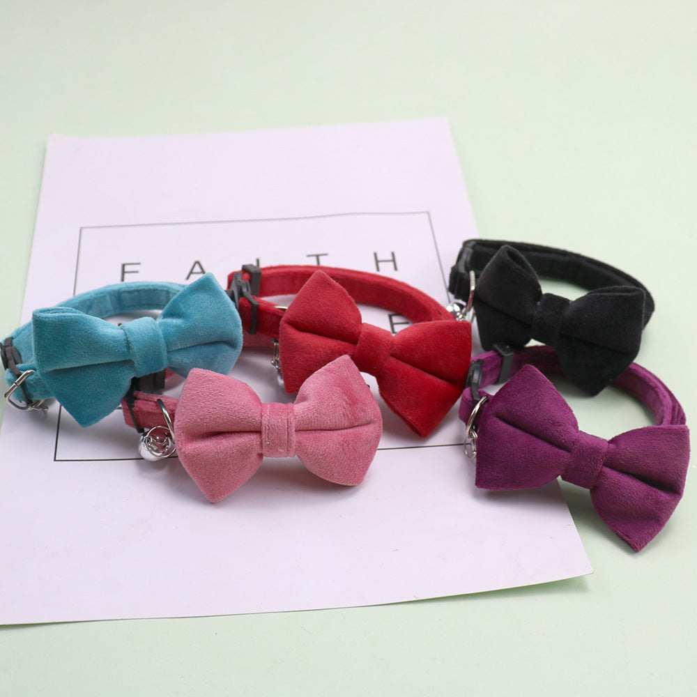 New Pet Bow Collar Velvet