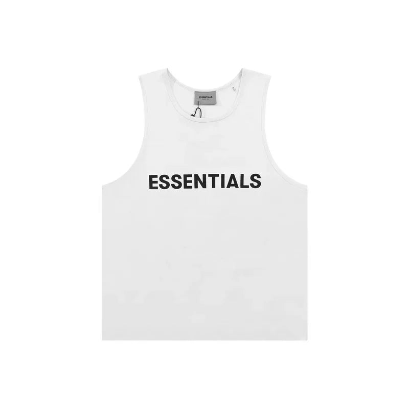 FOG short sleeved FEAR OF GOD double line ESSENTIALS chest letter sleeveless vest base shirt men's T-shirt (1)