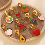 Color Dripping Oil Strawberry Peach Shape Fruit Series Pendant