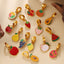 Color Dripping Oil Strawberry Peach Shape Fruit Series Pendant
