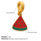 Color Dripping Oil Strawberry Peach Shape Fruit Series Pendant