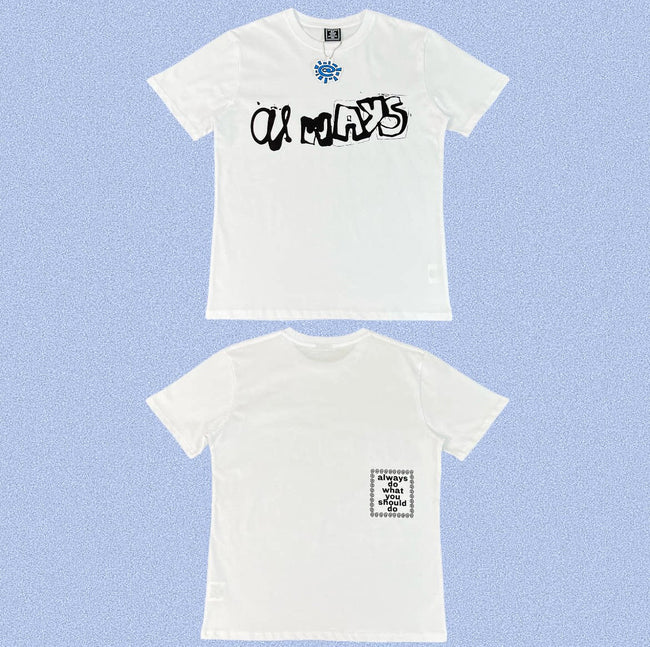 ADWYSD White Chaos Letter Print Tee Hover Image