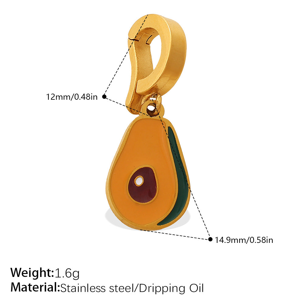 Color Dripping Oil Strawberry Peach Shape Fruit Series Pendant