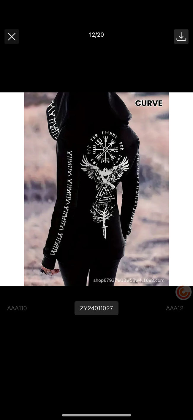 Tree of Life Black Hooded Cardigan Hover Image