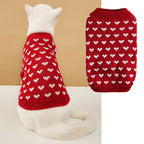 Autumn And Winter Warm Red Pink Love Dog Clothes