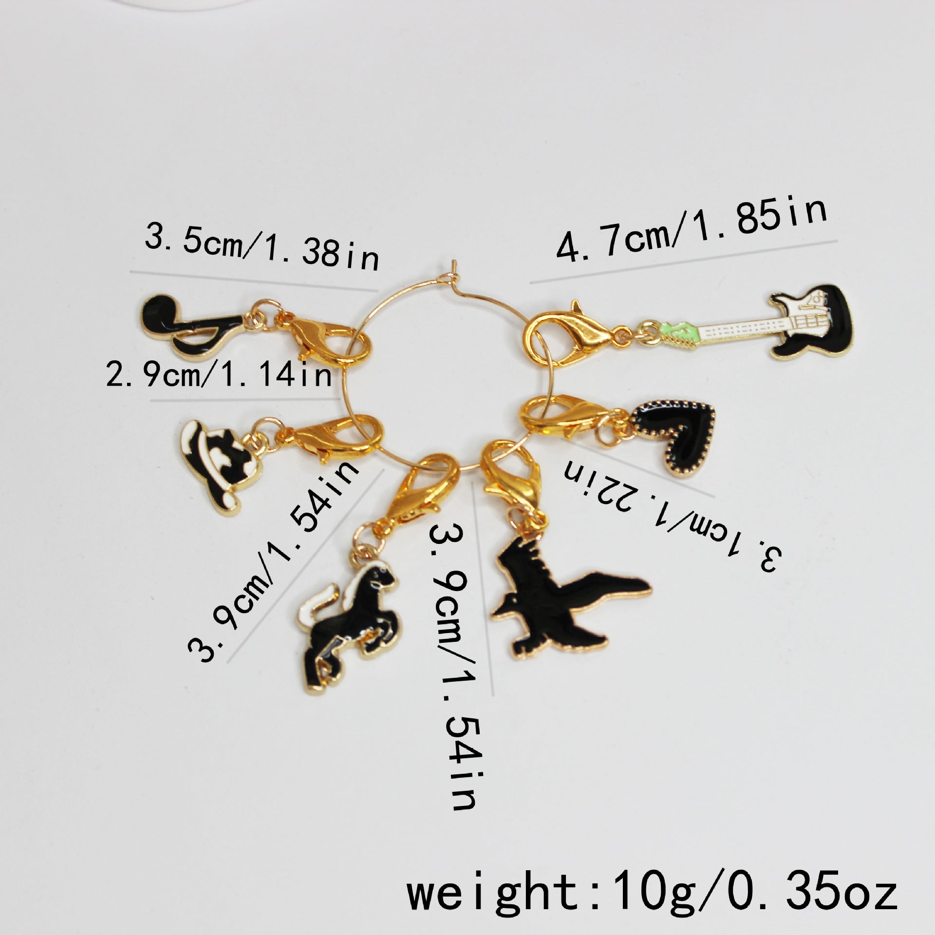 Popular Diy Mark Buckle Black Dripping Oil Love Music Festival Keychain Pendant
