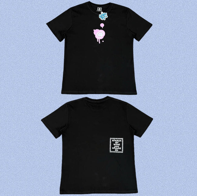 ADWYSD Black Pink Drip Graphic Tee Hover Image