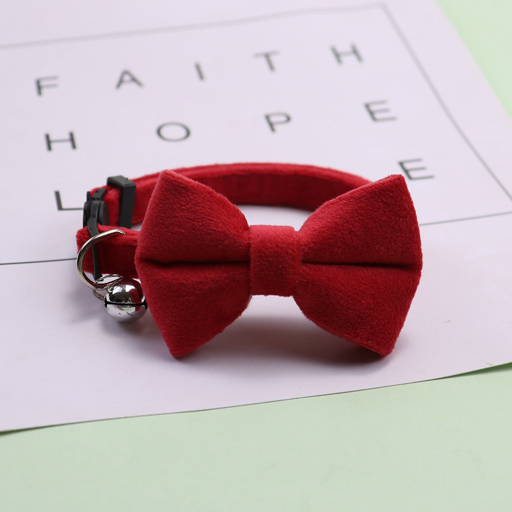 New Pet Bow Collar Velvet