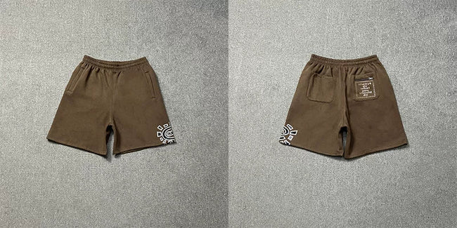 ADWYSD Logo Embroidered Shorts - Brown Hover Image