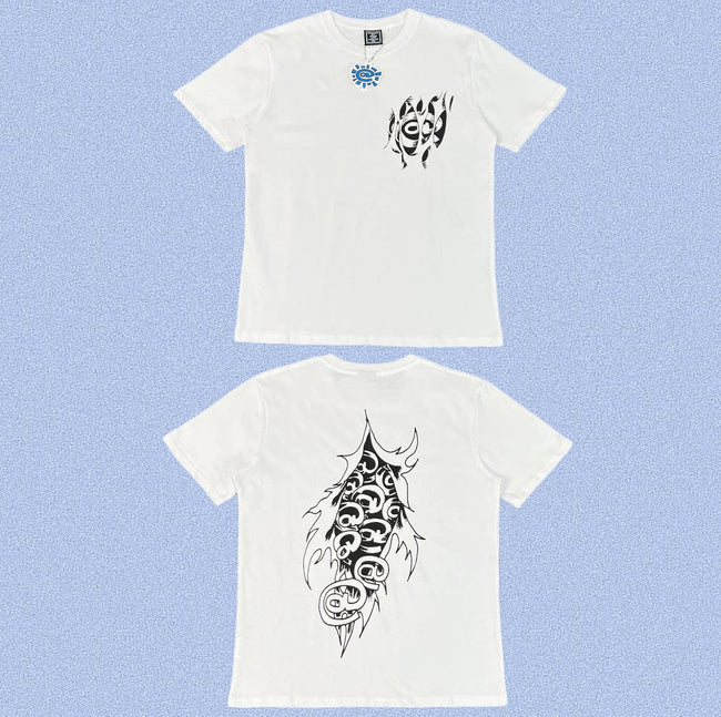 ADWYSD White Abstract Sketch Tee Hover Image