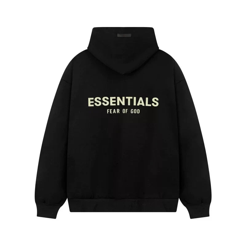 FOG ESSENTIALS Fashion High Street Letter Plush Autumn/Winter Casual Plush Hooded Sweatshirt Pants Set for Men (5)