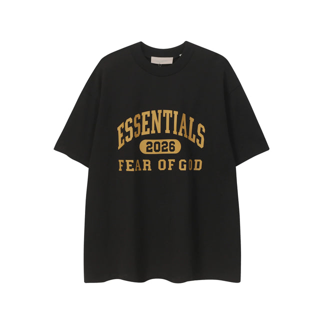 ESSENTIALS Short sleeved T-shirt European and American High Street FOG Double Line Men's and Women's American Trendy Brand Pure Cotton Round Neck Loose Set (47) Hover Image