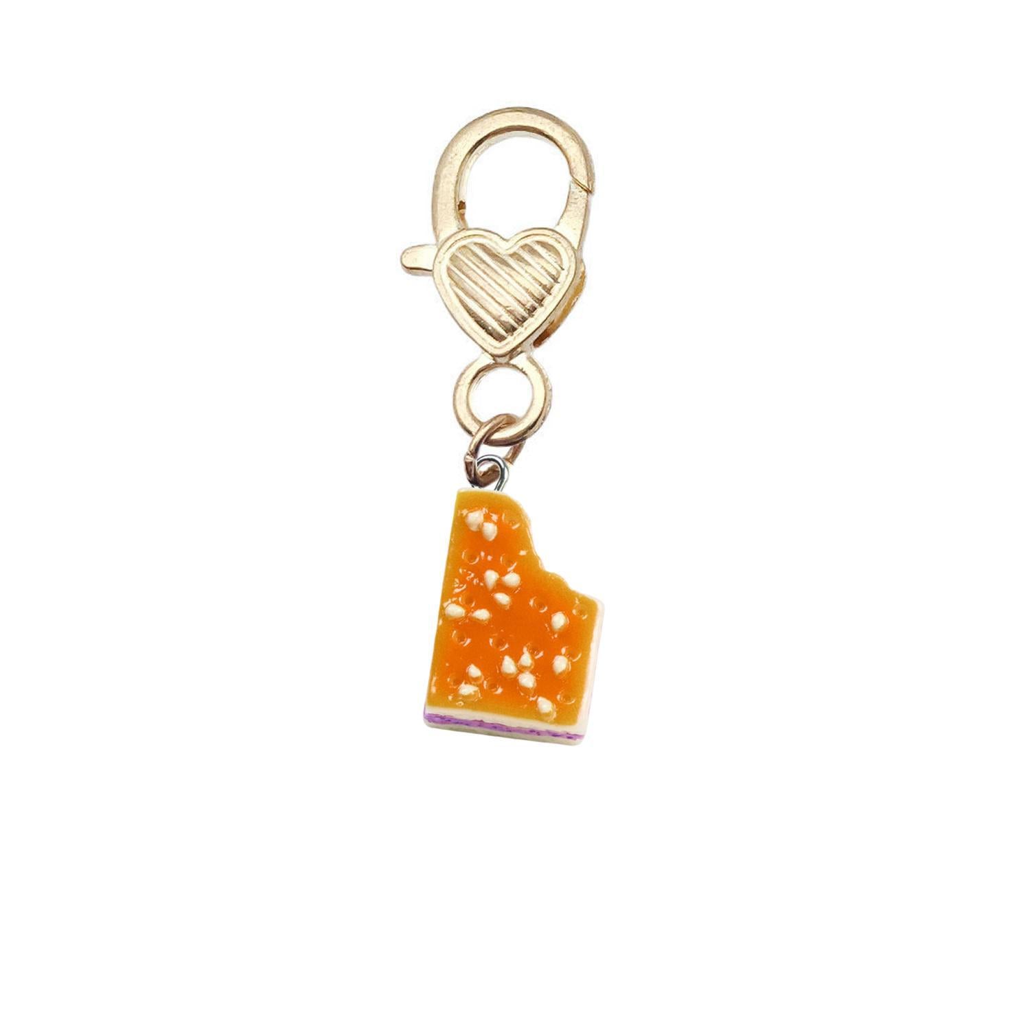 Shein Resin Simulation Creative Bear Bread Donut Baking Cake Love Metal Series Gift Pendant