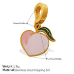 Color Dripping Oil Strawberry Peach Shape Fruit Series Pendant