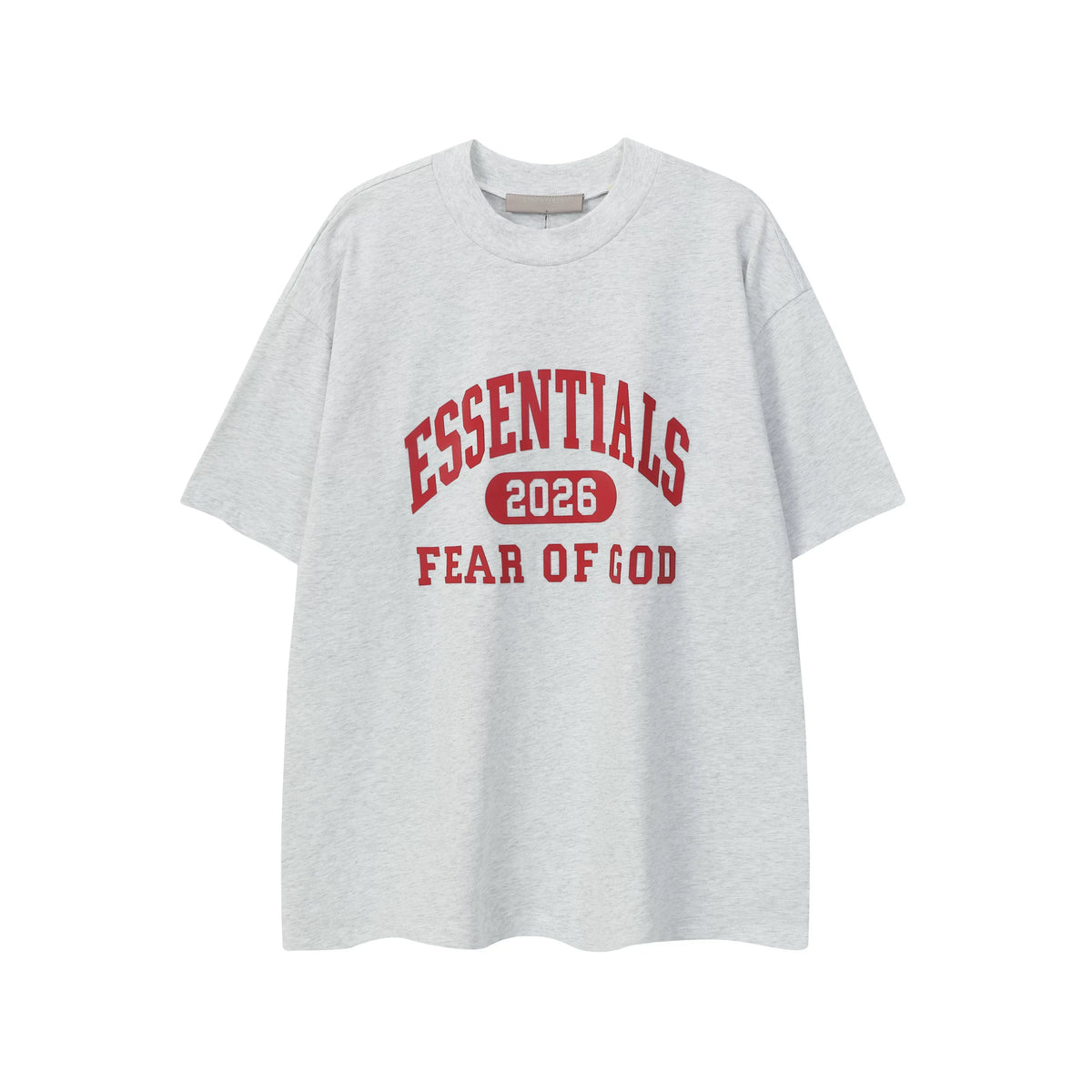 ESSENTIALS Short sleeved T-shirt European and American High Street FOG Double Line Men's and Women's American Trendy Brand Pure Cotton Round Neck Loose Set (48)