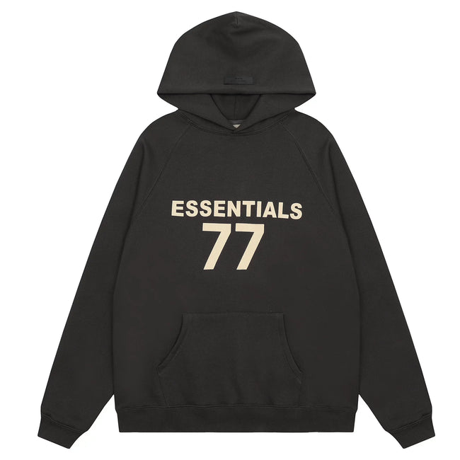 FOG double line heavyweight high street trendy brand hooded sweatshirt with plush loose sweatshirt jacket suitable for men and women, youthful and popular style (28) Hover Image