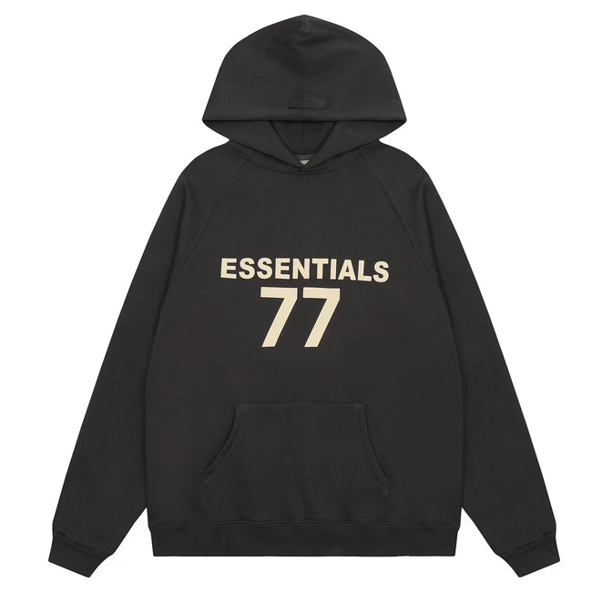 FOG double line heavyweight high street trendy brand hooded sweatshirt with plush loose sweatshirt jacket suitable for men and women, youthful and popular style (28) Hover Image