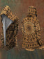 Norse Runic All-Over Print Brown Hooded Cardigan