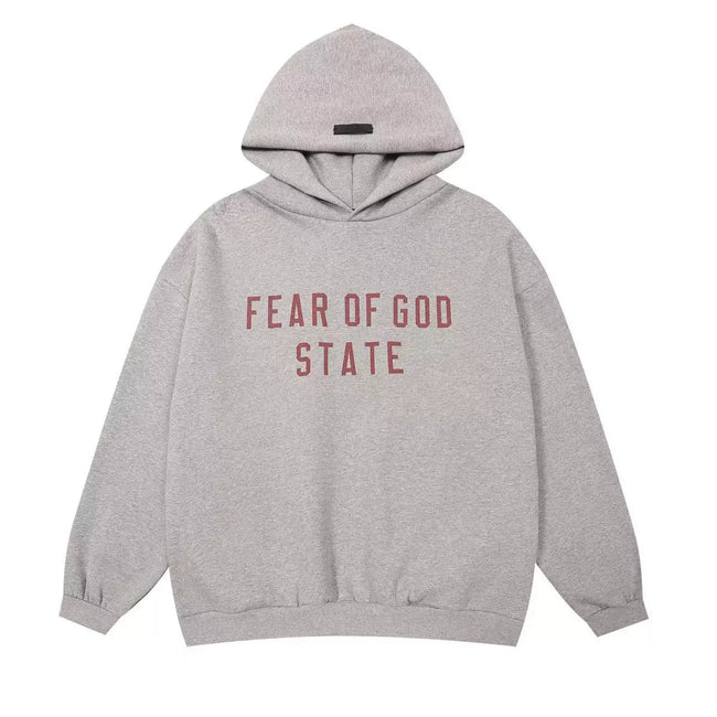 FOG double line heavyweight high street trendy brand hooded sweatshirt with plush loose sweatshirt jacket suitable for men and women, youthful and popular style (32) Hover Image