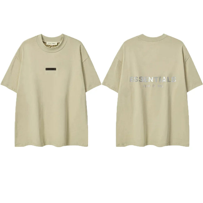 ESSENTIALS Short sleeved T-shirt European and American High Street FOG Double Line Men's and Women's American Trendy Brand Pure Cotton Round Neck Loose Set (58) Hover Image