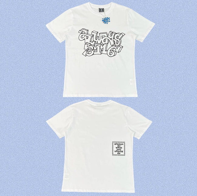 ADWYSD White Graffiti Script Tee Hover Image