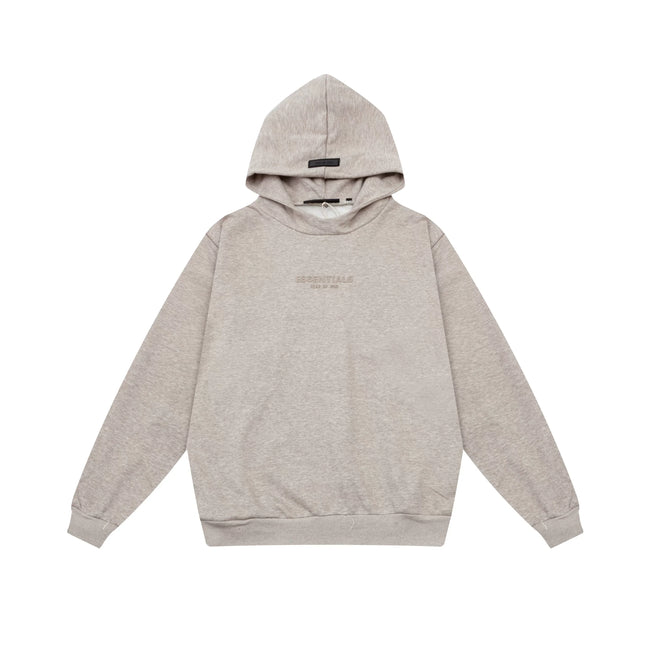Fear of God Essentials Silicone Logo Hoodie & Sweatpants Set Oat Heather Main Image