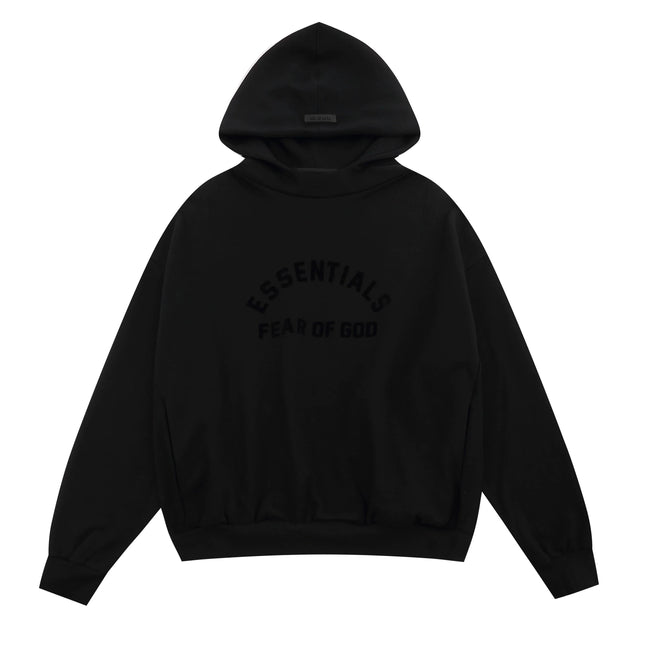 FOG double line heavyweight high street trendy brand hooded sweatshirt with plush loose sweatshirt jacket suitable for men and women, youthful and popular style (26) Hover Image