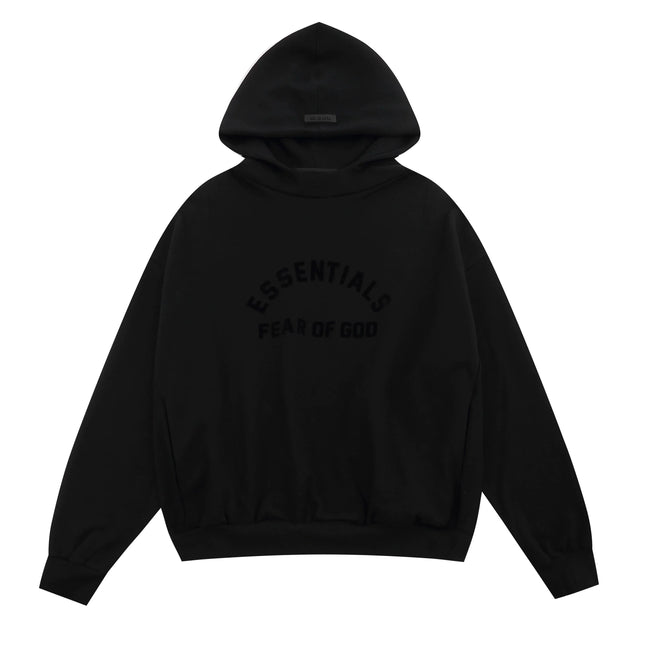 FOG double line heavyweight high street trendy brand hooded sweatshirt with plush loose sweatshirt jacket suitable for men and women, youthful and popular style (26) Hover Image
