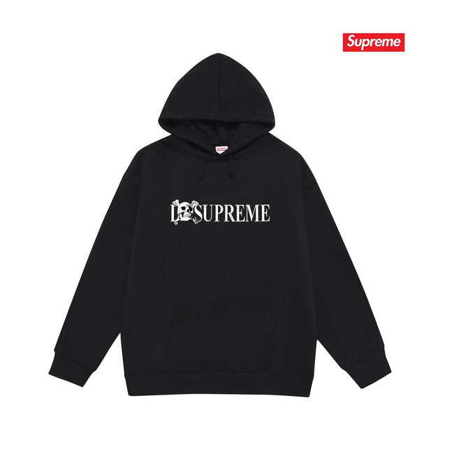 Supreme Skull Logo Hoodie – Black Hover Image