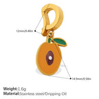 Color Dripping Oil Strawberry Peach Shape Fruit Series Pendant