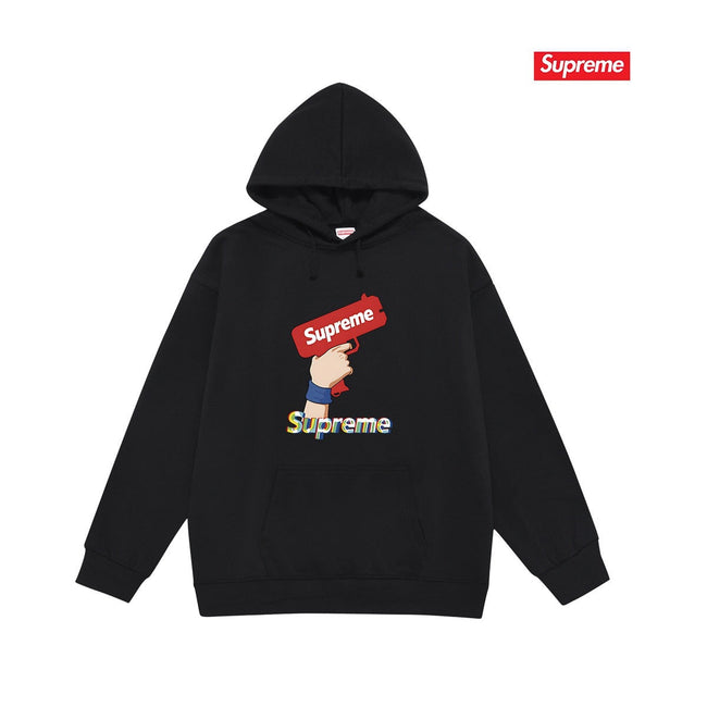 Supreme Gun Logo Hoodie – Black Hover Image