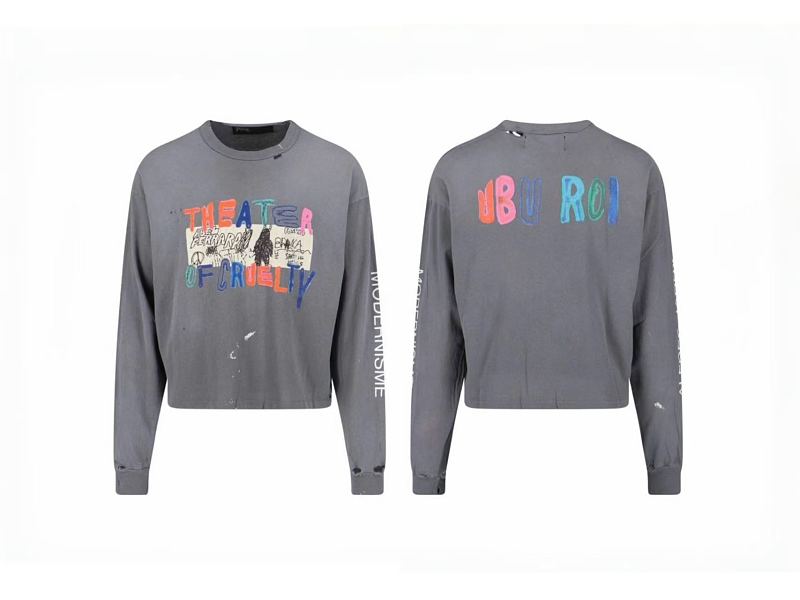 Paly Hollywood Theater of Cruelty Graphic Cropped Long-Sleeve Tee