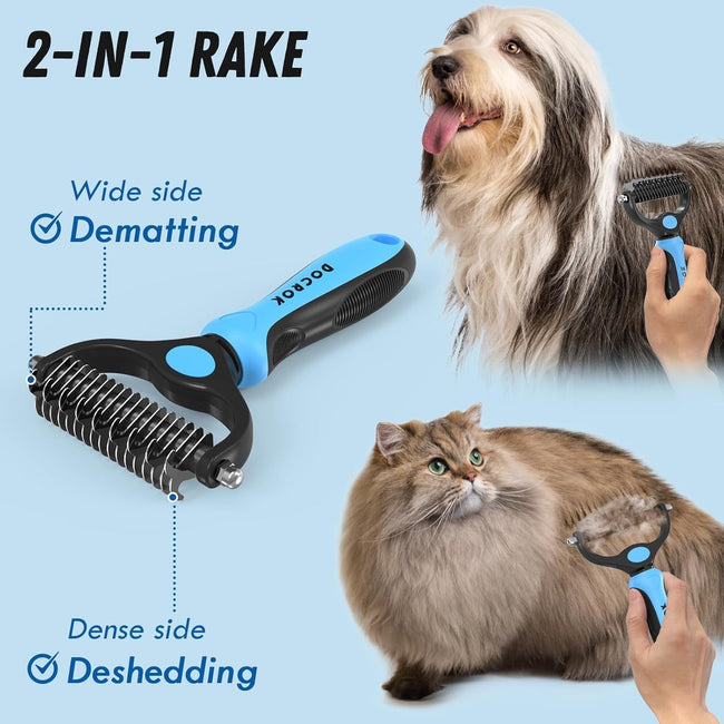 Pet Grooming Brush Comb Deshedding Dematting Tool Cats Dogs Main Image