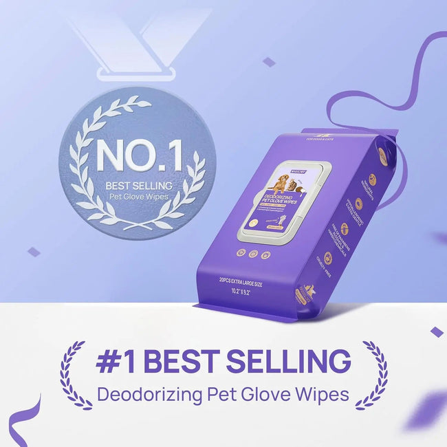 Pet Grooming Glove Wipes for Dogs & Cats – Hypoallergenic, Deodorizing, Vet-Approved Main Image
