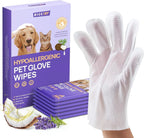 Pet Grooming Glove Wipes for Dogs & Cats – Hypoallergenic, Deodorizing, Vet-Approved