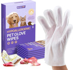 Pet Grooming Glove Wipes for Dogs & Cats – Hypoallergenic, Deodorizing, Vet-Approved