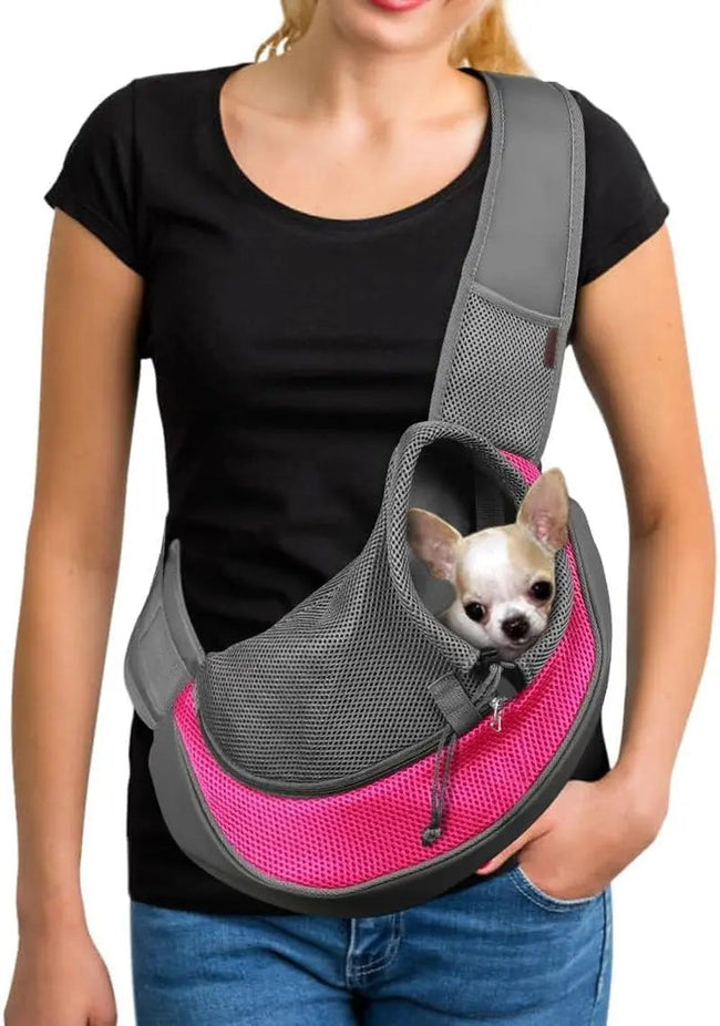 Pet Sling Carrier Adjustable Breathable Hands Free Small Dog Cat Travel Hover Image