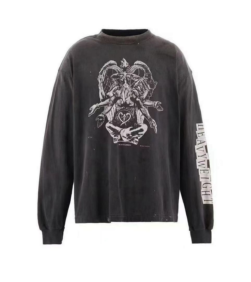 Saint Michael Heavyweight Horned Creature Graphic Long-Sleeve Shirt