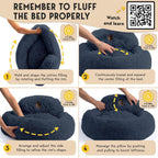 Medium Calming Dog Bed 30in Donut Plush Washable Bed Up to 45lbs